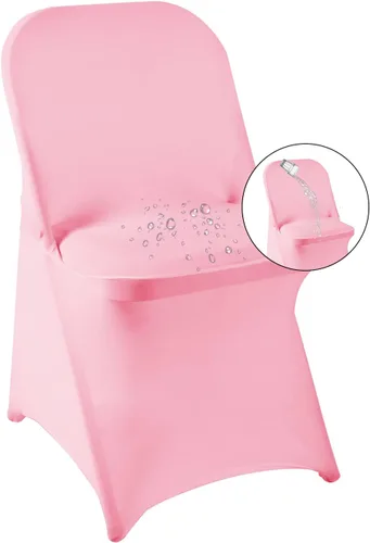 Vista 22 de magalo Paquete de 12 fundas para sillas plegables de elastano negro, impermeables, elásticas, para bodas, fiestas, banquetes de comedor y otros