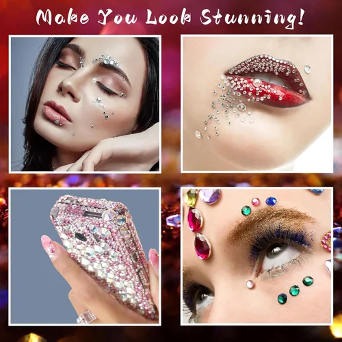 Vista 2 de Decora 325 pegatinas de diamante adhesivas con imitación de strass, negras, para manualidades, brillos y tarjetas autoadhesivas 325 Gems, Self