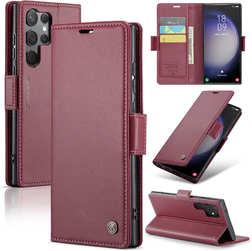 Vista 15 de SINIANL Funda tipo cartera para Samsung Galaxy S23 con bloqueo RFID, funda para Samsung S23 para mujeres y hombres con tarjetero con cierre