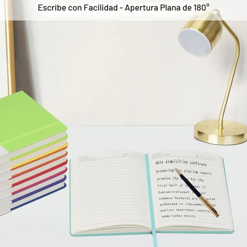 Vista 6 de ZCZN Paquete de 8 cuadernos de diario de tapa dura, 5.5"x8.3", tapa dura, 8 colores, diarios rayados A5 para tomar notas, escritura, diario