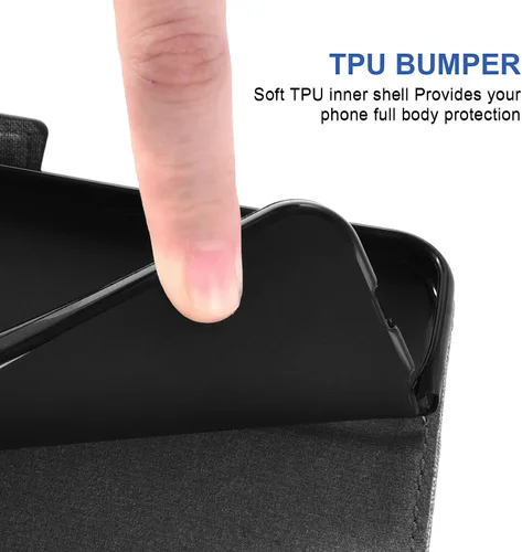 Vista 8 de Asuwish Compatible con LG Q7 Q7+ Plus 7Q Alpha Wallet Case Protector de pantalla de vidrio templado y funda de cuero con tapa para tarjetero