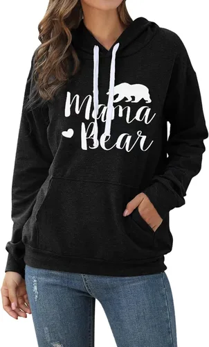 Vista 4 de Muicy Sudaderas con capucha para mujer camiseta de manga larga casual con bolsillos