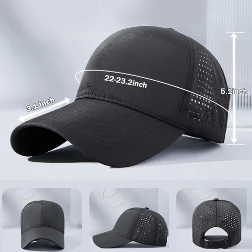 Vista 2 de LUCKYBUNNY Gorras de béisbol de secado rápido para mujer, malla transpirable, protección UV, gorra deportiva para pesca y correr