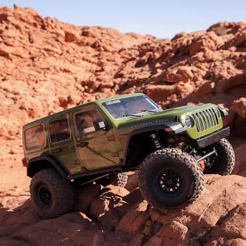 Vista 5 de Camioneta RC Axial 1/6 SCX6 Jeep JLU Wrangler 4WD Rock Crawler RTR (baterías y cargador no incluidos): Verde, AXI05000T1