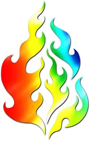Vista 8 de Fire Flames Art - Vinilo adhesivo de 5.75 x 9.25 pulgadas, color rojo