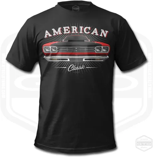 Vista 6 de Camiseta Roadrunner Tribute 1969 para hombre, color negro, idea de regalo para fanáticos de los autos American Muscle S-6XL Fabricado en Estados