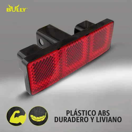Vista 3 de Bully CR-007XL Cubierta de enganche de plástico ABS de acabado negro con luz de freno LED extra grande universal para camiones, compatible