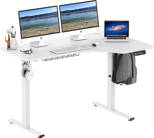 Vista 9 de SHW escritorio eléctrico ajustable para computadora, grande, de 55 pulgadas
