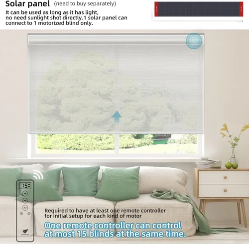 Vista 2 de SmartWings Persianas Motorizadas de Filtrado de Luz, Trabajan con Matter Homekit Z-Wave Zigbee Alexa Google, 50% Blackout Sin PVC Persianas Perla