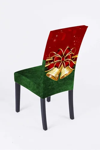 Vista 2 de Bnitoam 6 fundas para sillas de comedor navideñas, fundas elásticas con estampado Parsons, protector de asiento para decoración de vacaciones