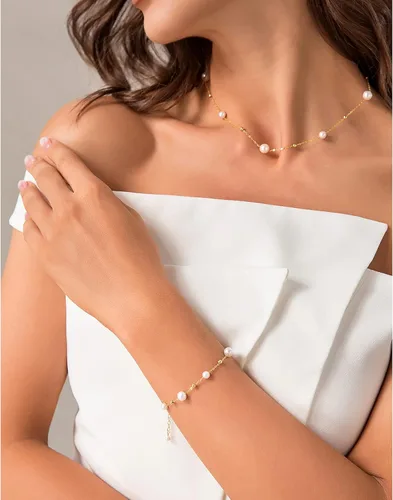 Vista 3 de Dainty Pearl Choker Necklace for Women Shining Pearl Necklace Adjustable Birthday Gift for Her