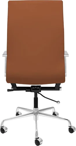 Vista 5 de Laura Davidson Furniture SOHO II Silla de gestión acanalada con respaldo alto (marrón)