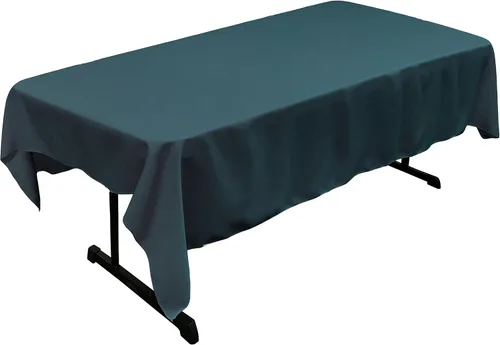 Vista 98 de LA Linen Mantel rectangular lavable de popelín de poliéster, resistente a las manchas y a las arrugas, cubierta de mesa 60x84, mantel de tela