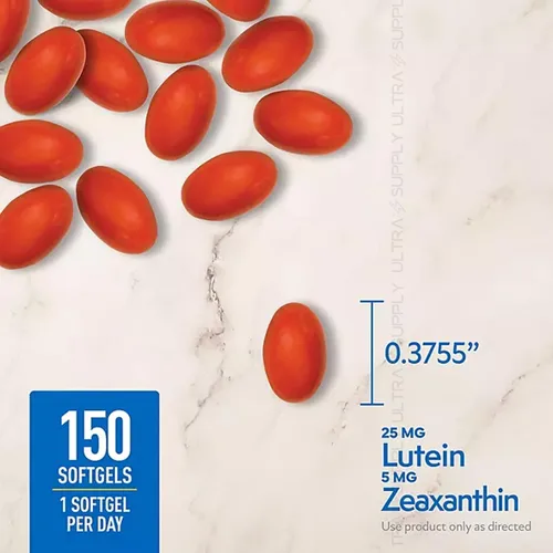 Vista 4 de Miembros Mark Lutein con zeaxantina, 25 mg y 5 mg, (150 unidades) - Apoya la salud ocular y la visión, protección de luz azul, verificado por USP