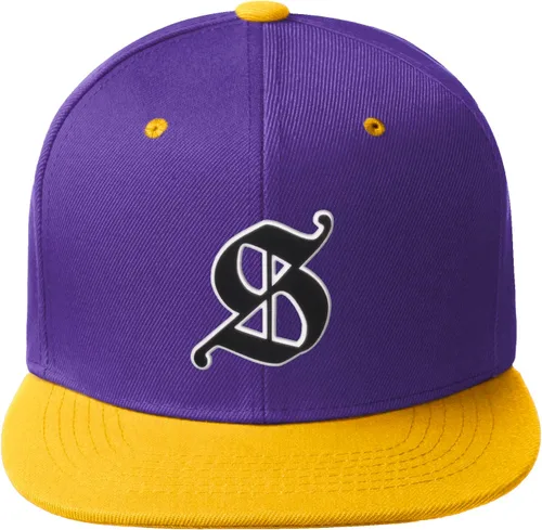 Vista 107 de Daxton Gorra clásica con visera de billete plano con letras del alfabeto inglés antiguo de la A a la Z