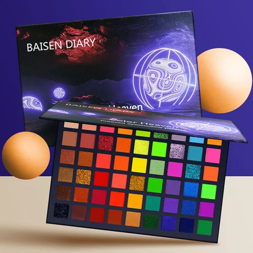 Vista 7 de Paleta de sombras de ojos profesional de 54 colores – Ultra pigmentado mate y brillante verde intenso, tonos bosque y oliva, fácil de mezclar
