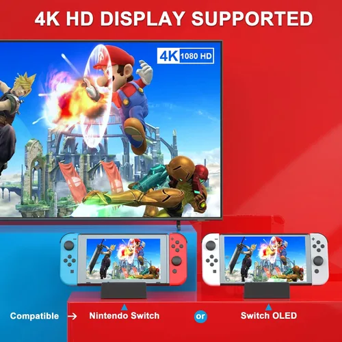 Vista 5 de Ponkor Nintendo Switch Dock, Mini Portable Switch Docking Station HDMI TV Adapter Switch Charger Dock Set Reemplazo ideal para Nintendo Switch Dock