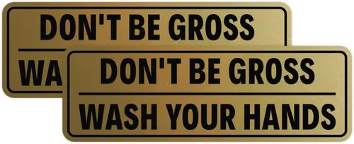 Vista 14 de Letrero de puerta o pared con texto en inglés "Don't Be Gross ("No seas gros") con texto en inglés "Don't Be G