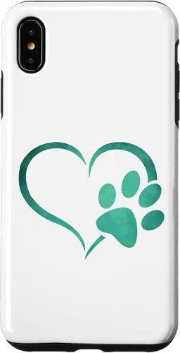 Vista 11 de Vintage green Dog Paw Print heart For Dogs Lover Case for iPhone 16