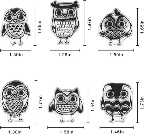 Vista 2 de 6 tarjetas de sellos transparentes de búhos lindos con sentimientos, diseño de letras de búho de otoño, sellos transparentes para decoración de 6