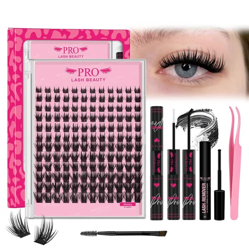 Vista 14 de PROLASHBEAUTY - Pegamento transparente de racimo de pestañas para 7 días de larga duración, pegamento impermeable para pestañas y sellado