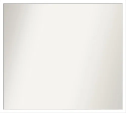 Vista 147 de Amanti Art Espejo de baño blanco para sobre el fregadero, 22 x 45 pulgadas, espejo de tocador rectangular blanco Lucie, marco de madera moderno