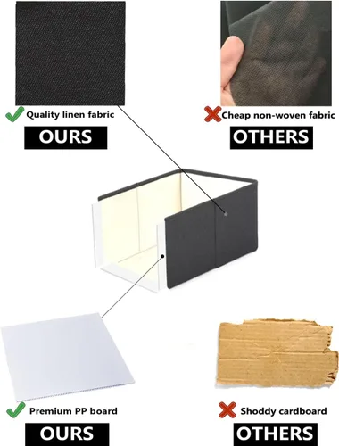Vista 2 de ALYER Organizador de almacenamiento plegable de tela con asas, contenedor para dormitorio, oficina, armario, bebés, guardería, juguetes, libros