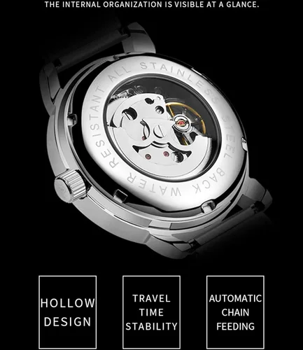 Vista 5 de Sweetbless Reloj de pulsera para hombre Royal Classic Roman Index Automatic-Self-Wind mecánico