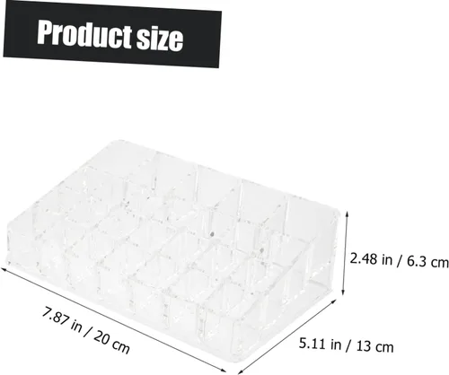 Vista 5 de Vaguelly Acrylic Lipstick Holder 26-Grid Makeup Organizer for Vanity Delicate Lipstick Rack Dustproof Design for Beauty Enthusiasts