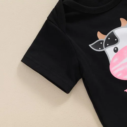 Vista 19 de Sejardin Ropa de verano para bebé y niña, recién nacida, manga corta, con letras, mameluco elástico con diadema