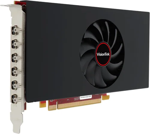 Vista 7 de VisionTek Tarjeta gráfica AMD Radeon RX 580 8GB GDDR5 6X Mini DP