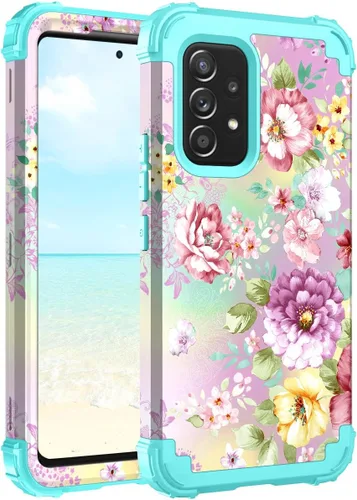 Vista 9 de Hocase Funda para Galaxy A37 5G, protección resistente a prueba de golpes, parachoques de goma de silicona suave+funda protectora híbrida
