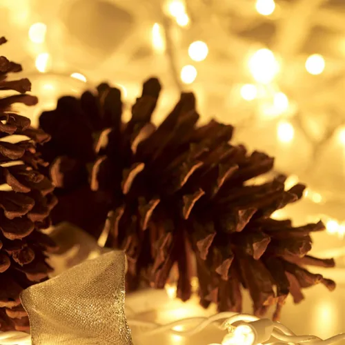 Vista 3 de HISHINY Juego de 100 luces de Navidad, mini luces transparentes de 21 pies, alambre blanco, para árbol de Navidad, decoración de Navidad, decoración