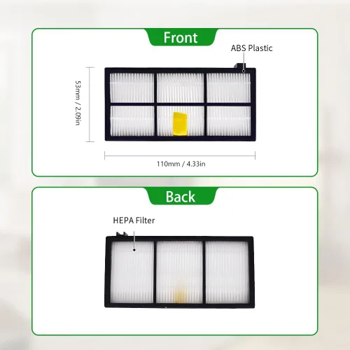 Vista 2 de Filtros de repuesto compatibles con iRobot Roomba 800 y 900 Series 801 805 850 860 870 877 880 890 891 895 960 961 980 981 985, paquete de 9