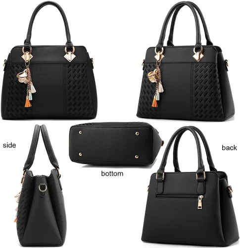 Vista 5 de Dayfine Bolsos de mano para mujer, con asa superior, de piel sintética, con estilo de hombro, para mujer