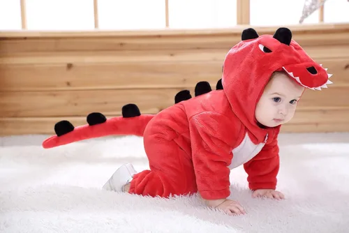 Vista 9 de TONWHAR Mameluco unisex para bebé pijama de dinosaurio de dibujos animados para perros pequeños