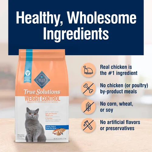 Vista 6 de Blue Buffalo True Solutions Control de Peso Natural Comida Seca para Gato Adulto, Pollo, Bolsa de 11 libras