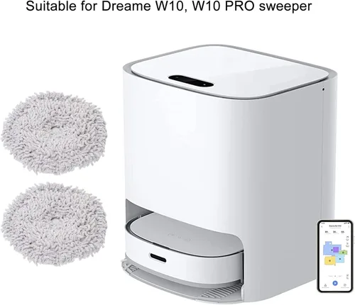 Vista 3 de TOPINCN 2 almohadillas para fregona para aspiradora, accesorio de fregona eléctrica, paño para trapeador Dreame W10 W10 PRO repuesto para fregona