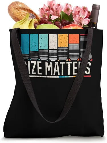 Vista 4 de Photography Camera Lens Size Matter Photographer Shutterbug Tote Bag