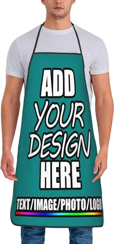Vista 21 de Delantal personalizado personalizado para añadir nombre, foto, texto, logotipo, cocina ajustable para cocinero para hombres y mujeres