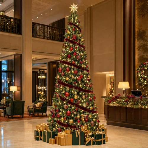 Vista 27 de Árbol de Navidad preiluminado de 6 pies con 210 luces Verde-clásico