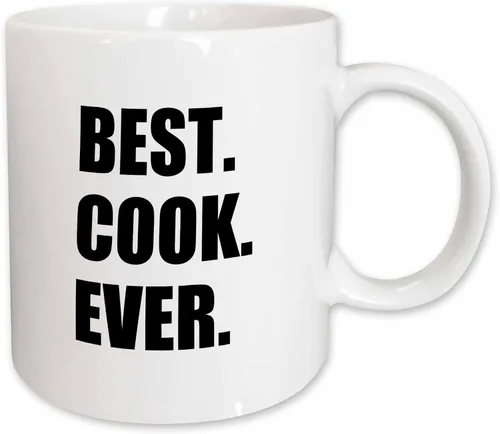 Vista 12 de 3dRose mug_179769_4 Best Cook Ever - Regalos de texto para los mejores chefs y fanáticos de la cocina del mundo, taza negra de dos tonos, 11 onzas