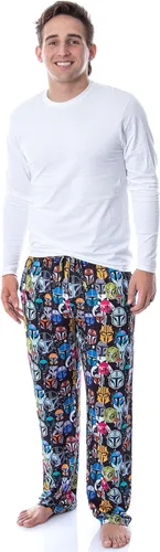 Vista 2 de Star Wars Mens' The Mandalorian Color Helmets Sleep Pajama Pants