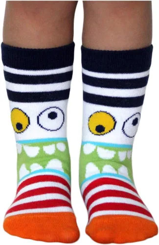 Vista 2 de Jefferies Socks Paquete de 6 pares de calcetines con patrón de monstruo para niño