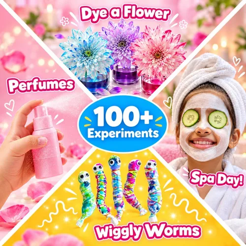 Vista 2 de Butterfly EduFields Kit de ciencia de más de 100 piezas para niñas de 4, 5, 6, 7, 8 años Niñas en CTIM y experimentos científicos Ideas