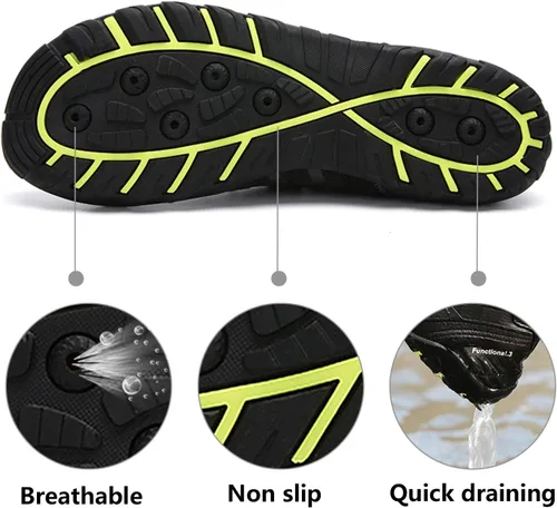 Vista 6 de Zapatos de agua para hombre y mujer, zapatos de agua descalzos, de secado rápido, para playa, natación, buceo, kayak, surf, deportes acuáticos