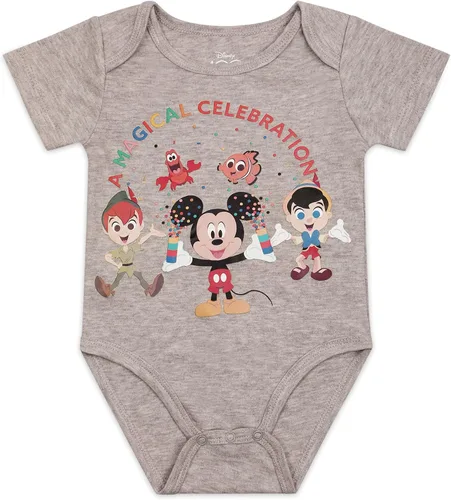 Vista 7 de Disney 100th Anniversary Boys 3 Pack Bodysuits for Newborn and Infant RedBlueGrey