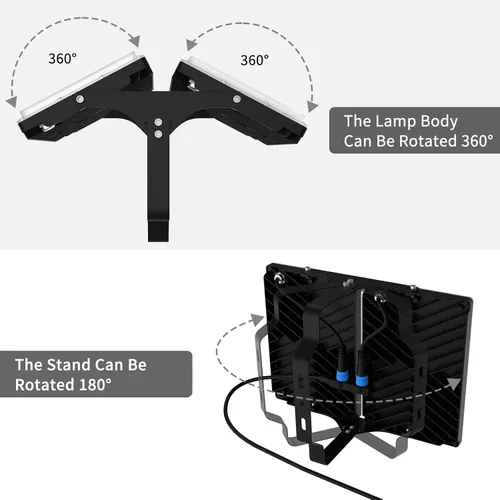 Vista 3 de Luz de inundación LED de 400 W, luces de seguridad súper brillantes para exteriores de 40000 lm con ángulo de iluminación más amplio, luz blanca