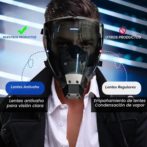 Vista 3 de Máscara punk Airsoft, máscara gótica para disfraz para hombre