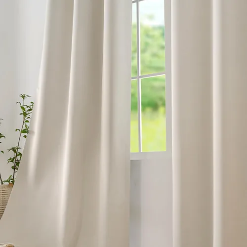 Vista 4 de WUBODTI - Cortinas opacas 100% crema para dormitorio o sala de estar de 84 pulgadas de largo, 2 paneles, cortinas modernas de aislamiento térmico